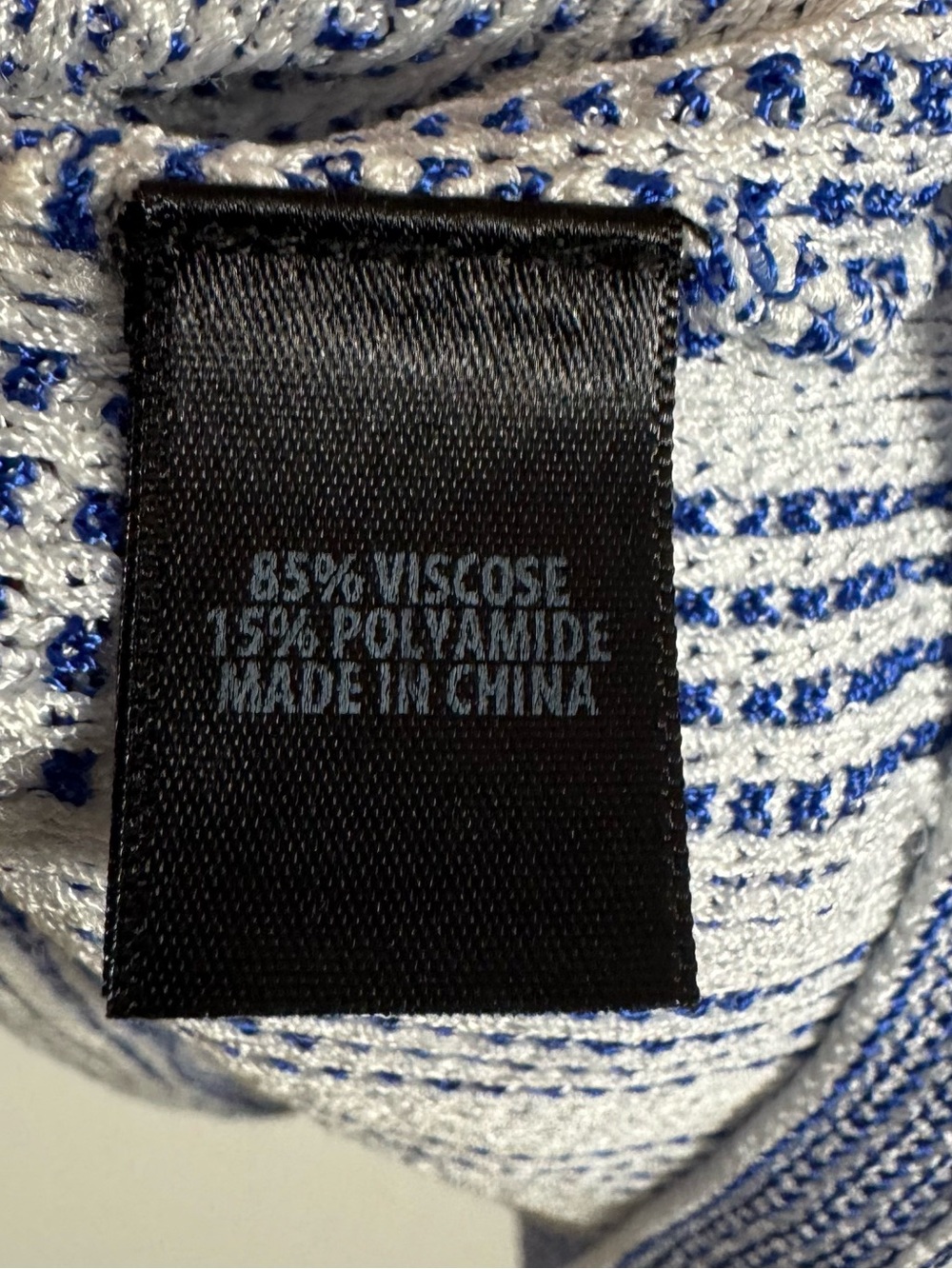 ST JOHN Blue & White Knit Short Sleeve Crew Neck Shirt Top Large - Picture 6 of 7